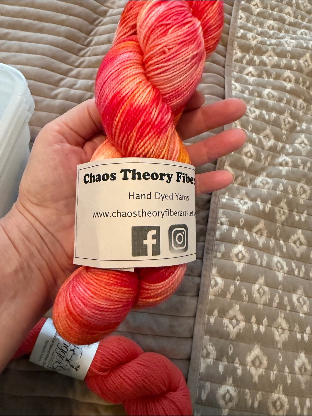 Chaos color theory Hand-Dyed Yarn - Coral/Orange/Pink